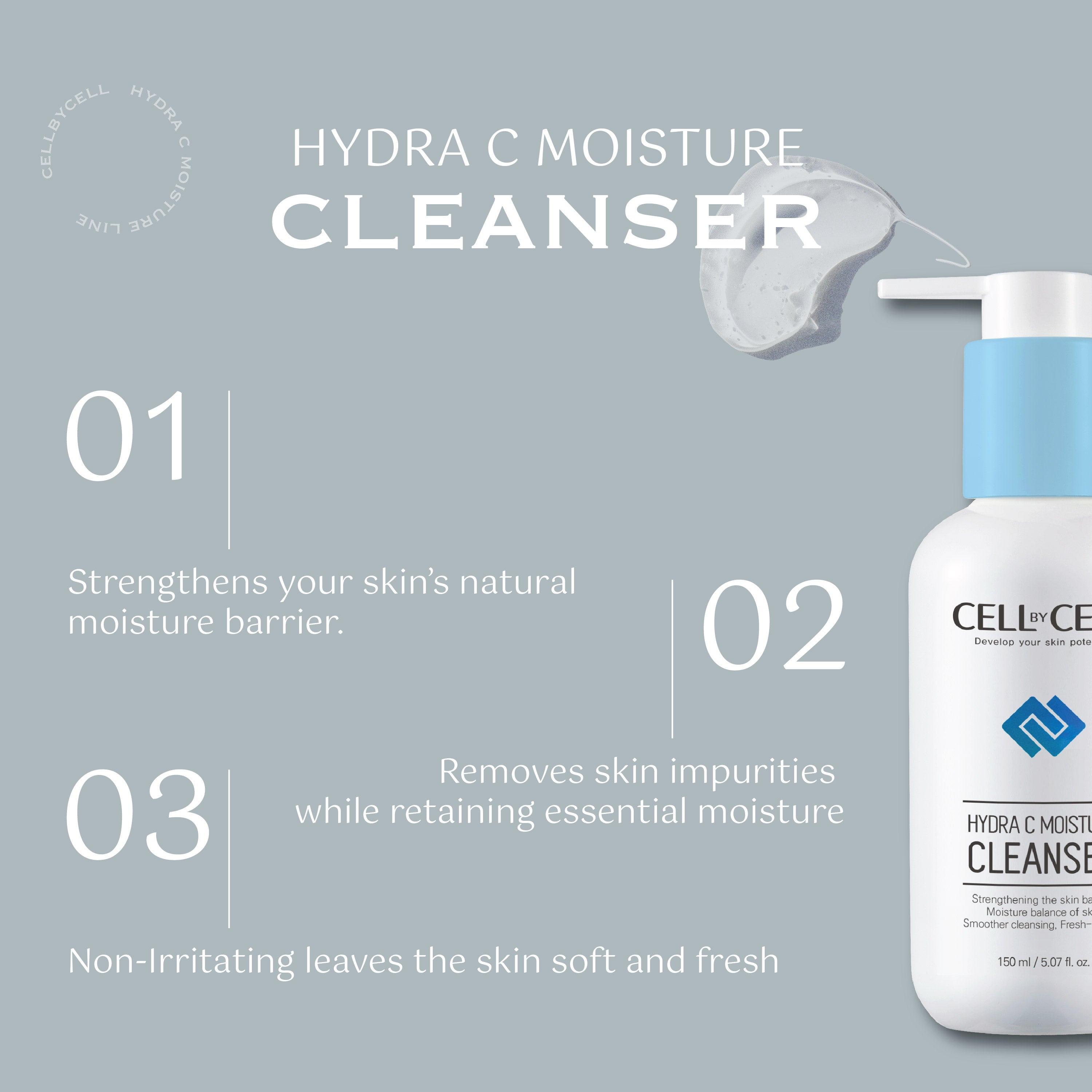 Hydra C Moisture Cleanser [150ml] – Cell by Cell